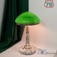 Лампа настольная СССР мрамор зелёный плафон / 3569