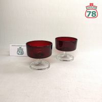 Бокалы для шампанского рубиновое стекло Франция / 3648
