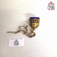 Лампадка киотная бронза кобальтовое стекло / 3662