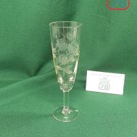 Бокал фужер стекло СССР резьба ромашки / 3752