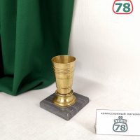 Карандашница СССР винтаж латунь мрамор / 3764