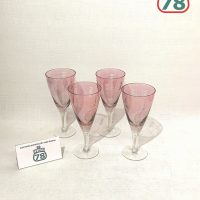 Бокалы розовое стекло СССР винтаж 4 шт конус / 3786