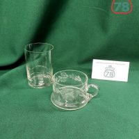 Старинный подстаканник стекло со стаканом / 3791