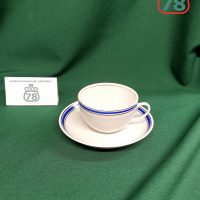 Чайная пара красный фарфорист винтаж / 3792