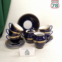 Сервиз ЛФЗ кобальт золотая лента винтаж СССР / 3866