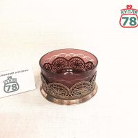 Ваза конфетница скань стекло сиреневое / 3874