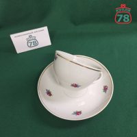 Чайная пара СССР Красный фарфорист винтаж / 3893