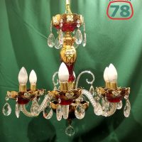 Люстра Чехия Богемия красный хрусталь винтаж / 3895
