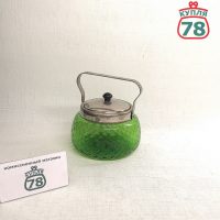 Сахарница СССР зелёное стекло / 3962