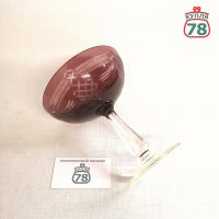 Ваза на ножке марганцевое стекло / 4002