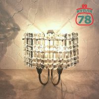 Бра хрусталь СССР Искра винтаж серебро / 4032