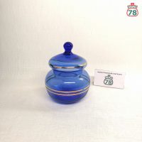 Сахарница стекло кобальт позолота винтаж СССР / 4116