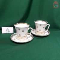 Бокал с блюдцем чайная пара ЛФЗ золотой орнамент / 4122