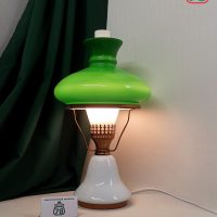 Лампа настольная СССР зелёный плафон с регулятором / 4134