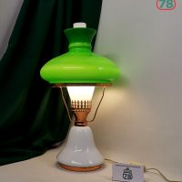 Лампа настольная СССР зелёный плафон/ 4155