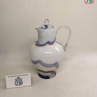 Кувшин Татьянка ЛЗХС стекло бело-голубой винтаж / 4181